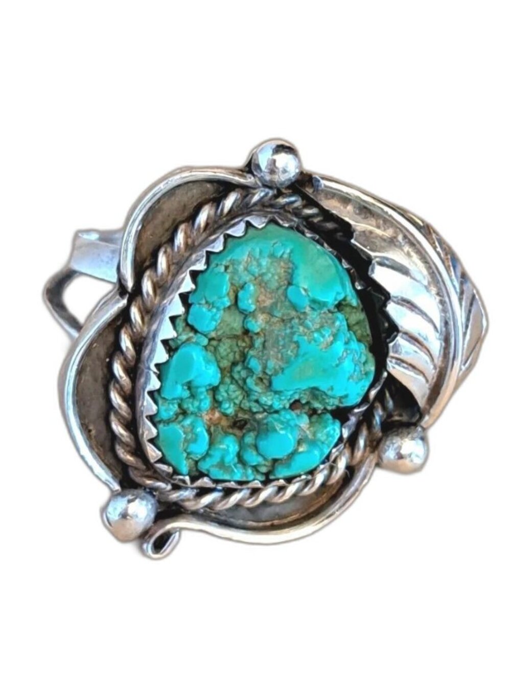 Vintage Navajo Signed Susie Benally Sterling Silver 925 Turquoise Ring Size 6.25